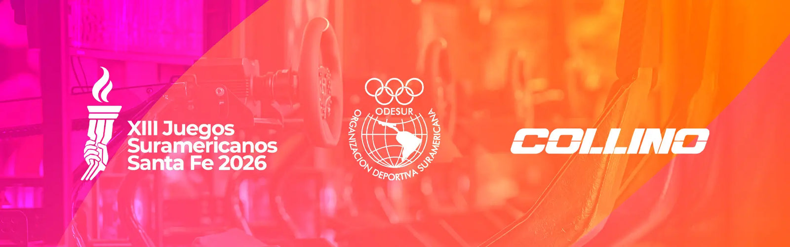 Simulador de manejo profesional Collino para la Sim Racing Experience Juegos Suramericanos Santa Fe 2026.