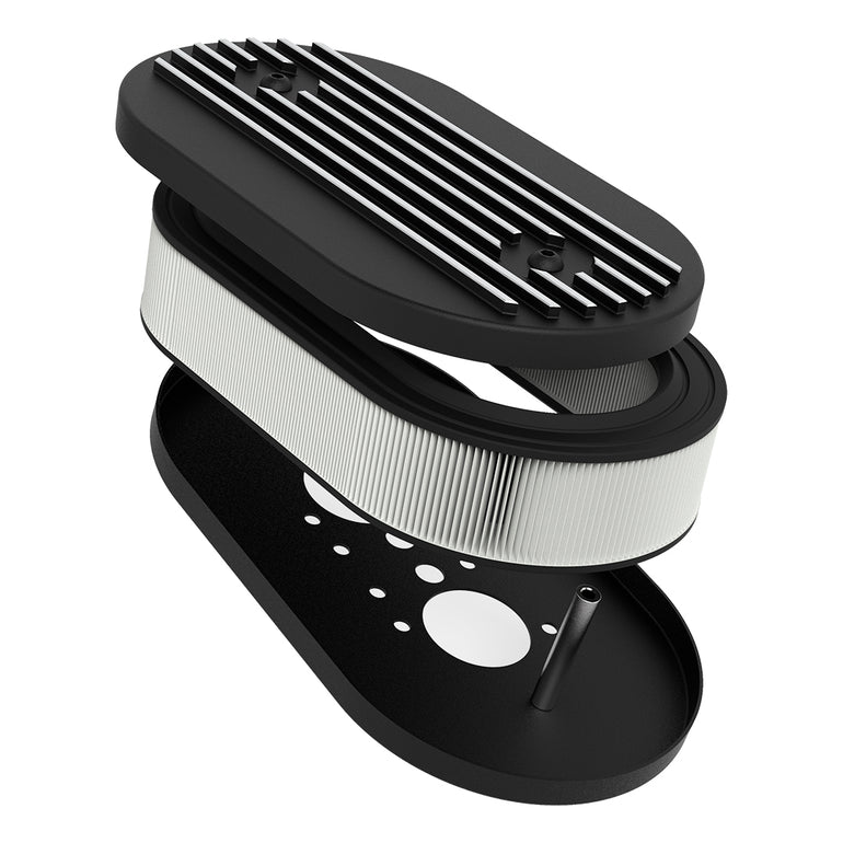 FILTRO DE AIRE CAST SERIES OVAL PARA CARBURADOR - ALETEADO