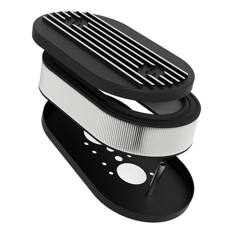 FILTRO DE AIRE CAST SERIES OVAL PARA CARBURADOR - ALETEADO