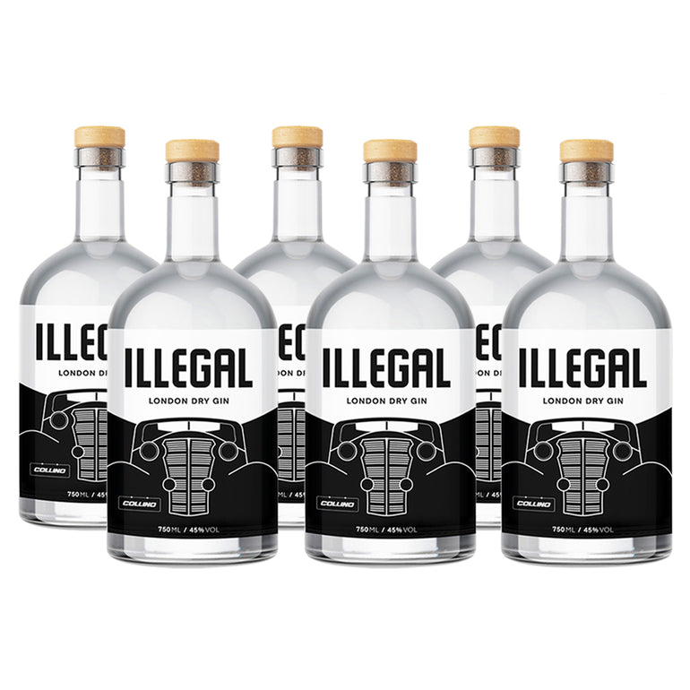 ILLEGAL LONDON DRY GIN X 750 ML X 6 UN.
